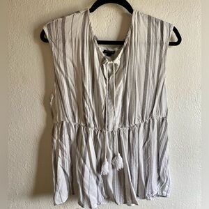 ⚡️3/$17!⚡️TORRID Striped Blouse with Tassels